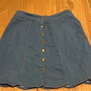 Scalloped Denim Jean skirt